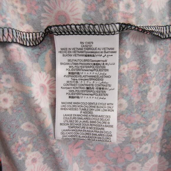 BCBGeneration Dress Black Red Floral Cold Shoulder Dolman Short Sleeve Surplice - Picture 7 of 9